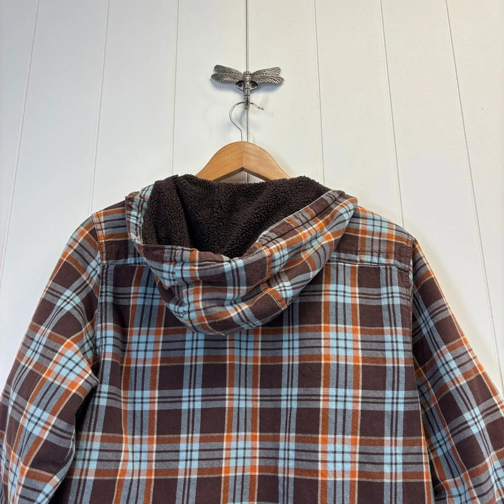 Mossimo Y2K Sherpa Lined Hooded Flannel Jacket Men Size S Streetwear Cabin READ